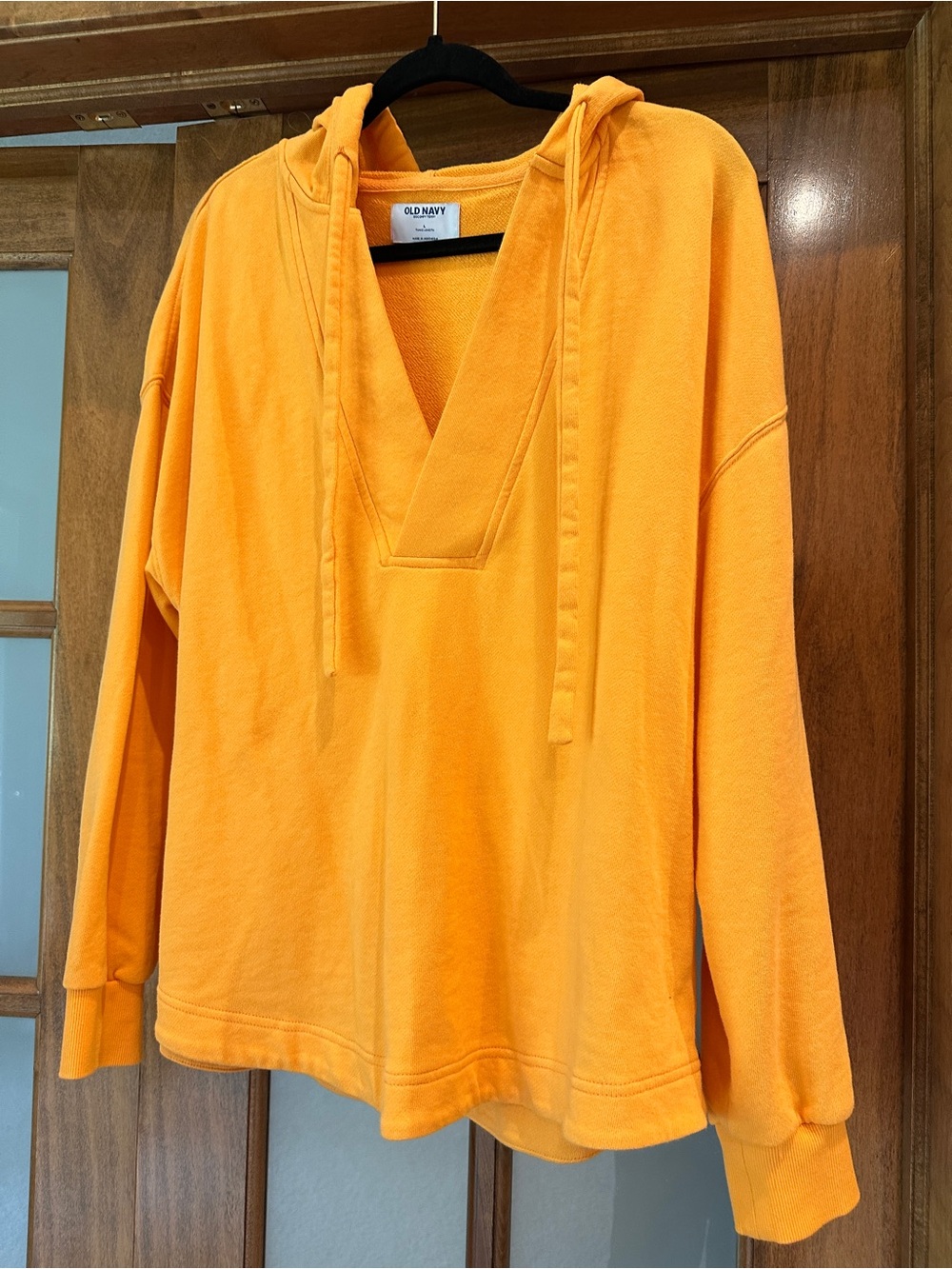 Old Navy Bright Orange V-Neck Hoodie